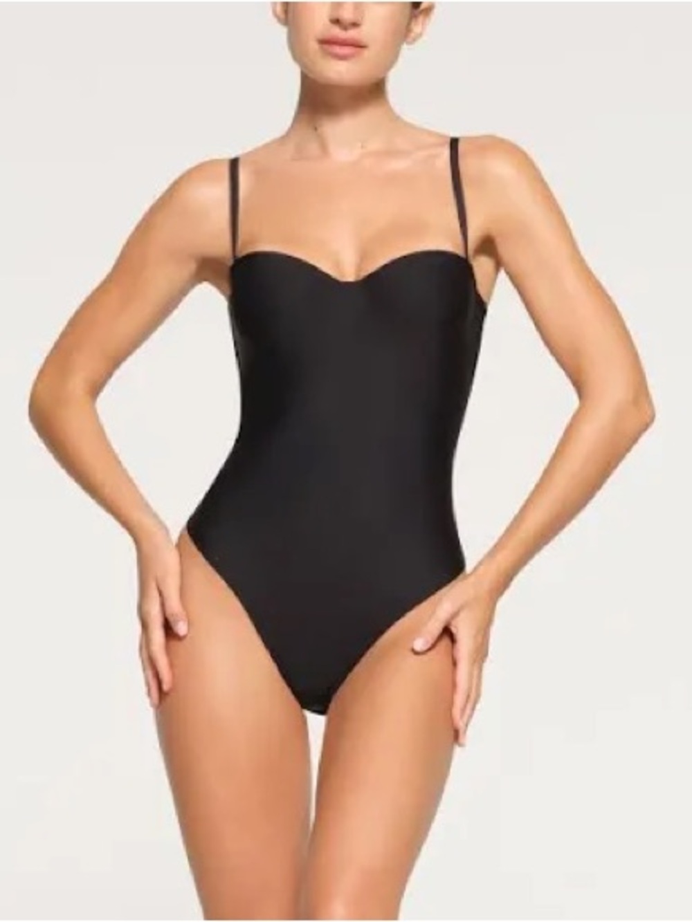 SKIMS Black Sweetheart Strap Bodysuit